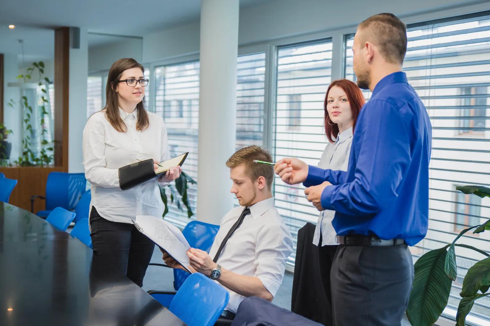 A diverse leadership team working together